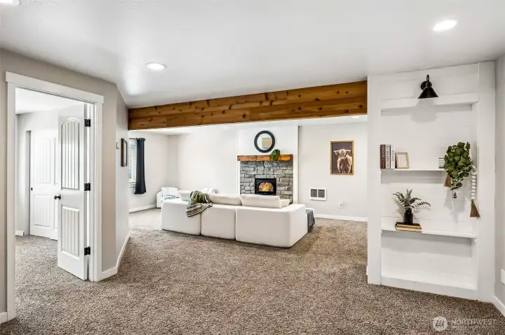 Down the stairs you have a fully finished daylight basement