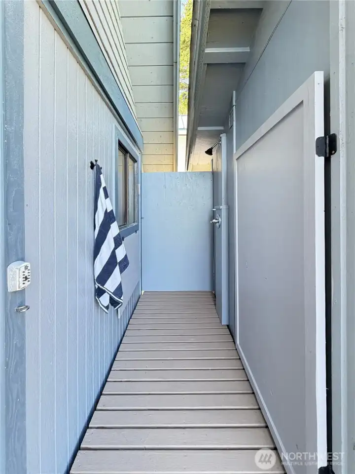 New outdoor shower