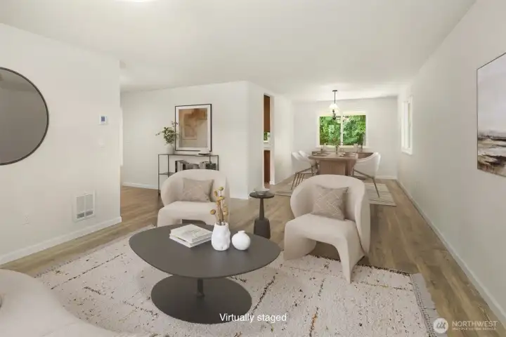 Open living and dining