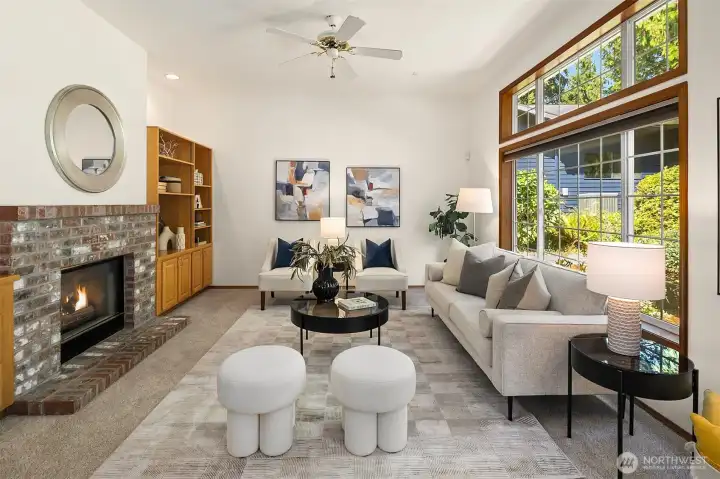 Beautiful bonus/family room feels spacious and airy thanks to the ten foot ceilings.