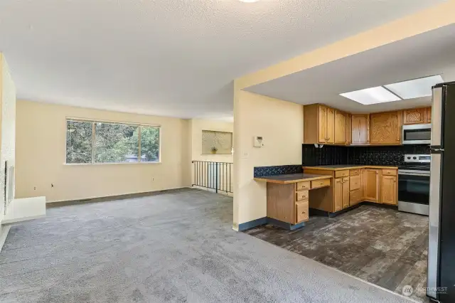 Looking into living room from back deck