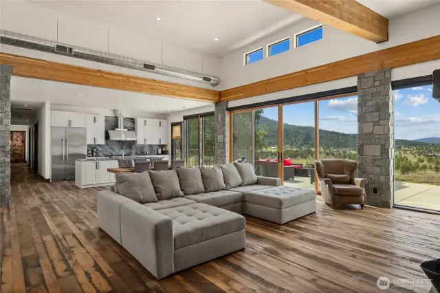 Open concept living with a wall of windows!