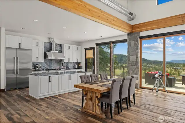 Gorgeous reclaimed hardwood floors throughout the home.