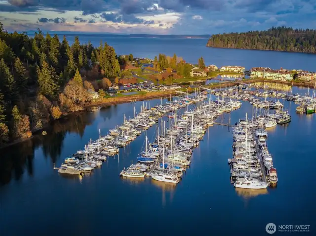The heart of the Port Ludlow village includes the Inn, and the 300-slip public marina, and much more.