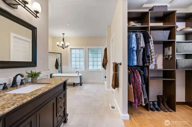 Walk-In Open Closet to Bathroom