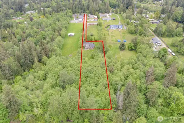 Back view of lot line of property