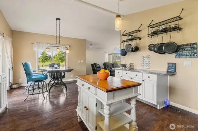 Beautiful large kitchen with view to dining area