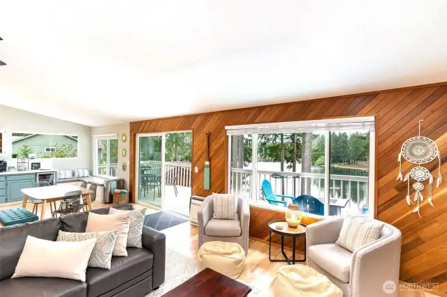 Great room with vaulted ceilings bring in BIG views!
