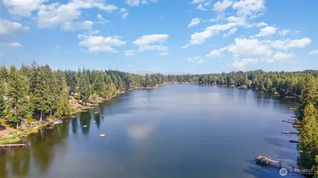 73-acre clean Trails End Lake is known for year--round fishing, tranquility & peace/quiet and one of the largest non-motorized lakes in Mason County