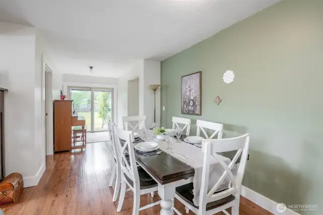 The dining room space allows for plenty of people around your favorite holiday or party.
