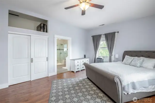 Plenty of space and two closets with storage above.