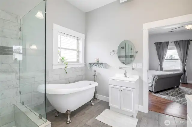 Relax in the privacy of this soaking tub.