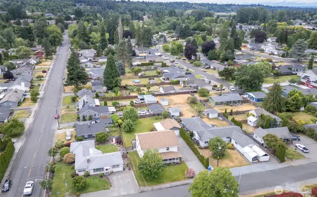 Looking south, it is an easy walk to Clark's Creek trails and park.