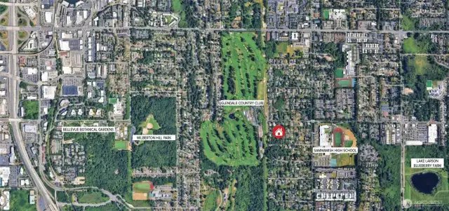 House in relation to Bellevue amenities.