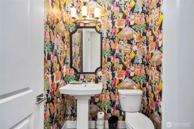 This gorgeous powder room is a showstopper!  Even more impressive in person!