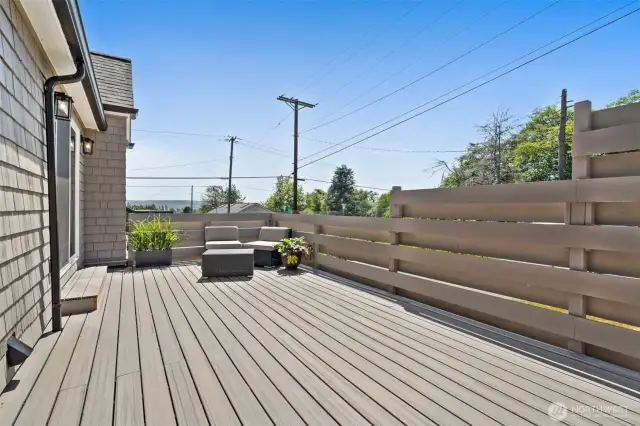 Another view of the deck with privacy wall.
