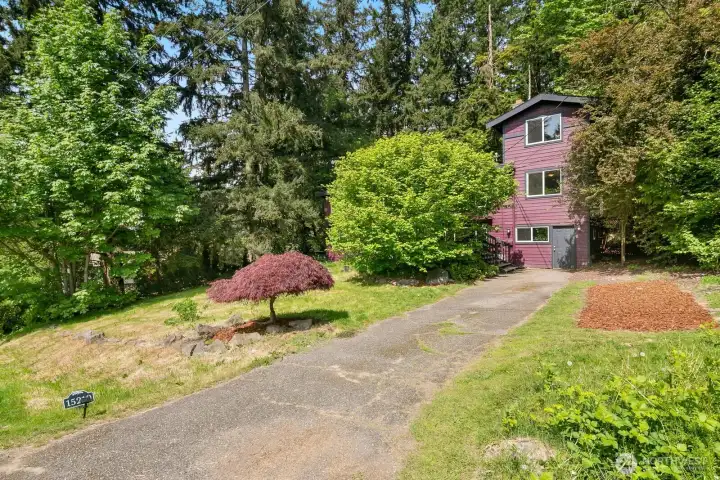 Another angle showing the tower and large driveway