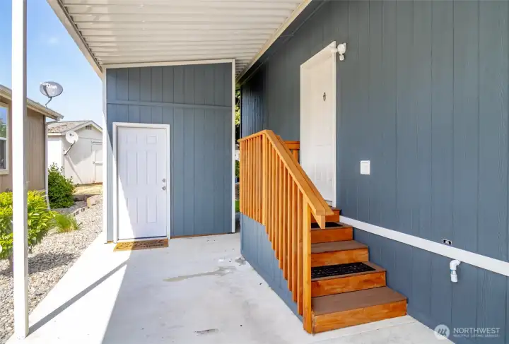 Storage Shed Behind Carport