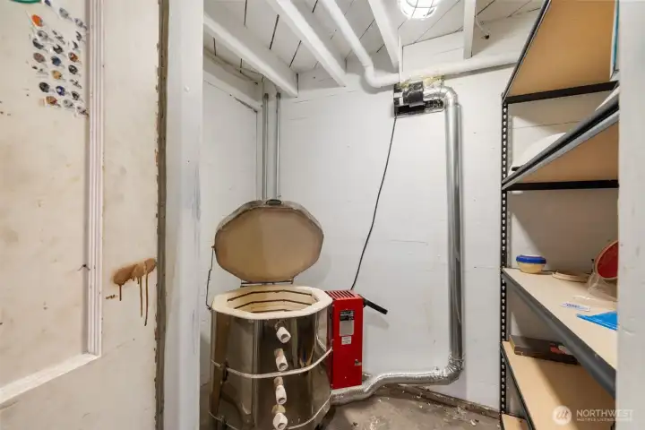 Small basement room is perfect for your hobbies (Kiln not included)
