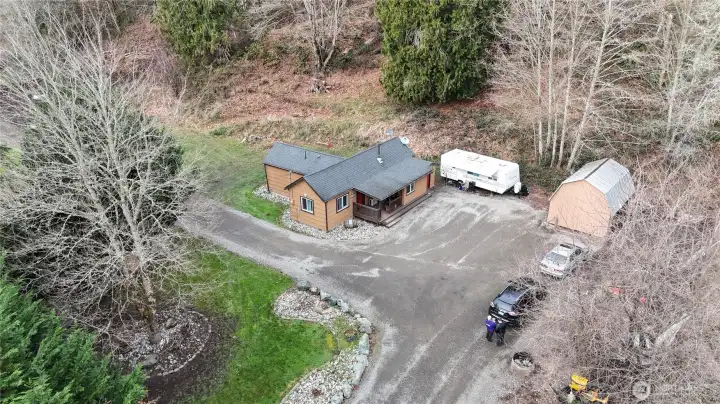 Lots of parking & wide open driveway area for easy access with larger vehicles