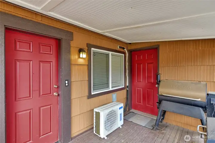 Covered Front Porch with Mini split for heat & AC