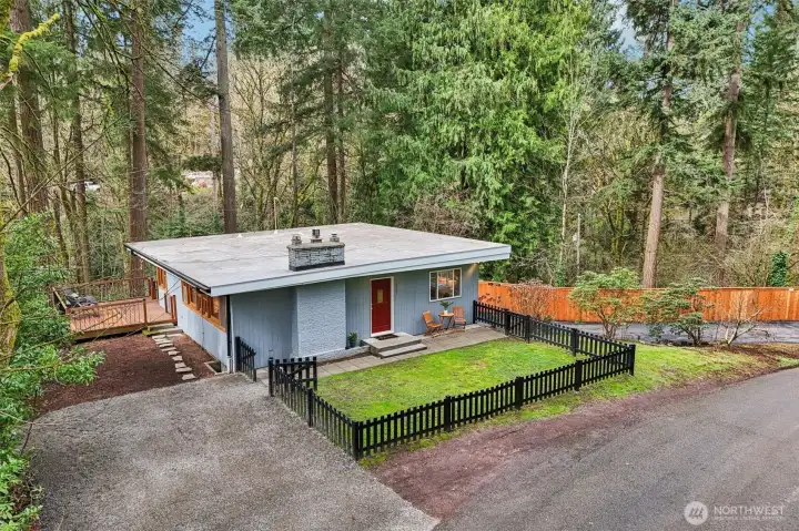 Set on a private, nearly ¾-acre lot