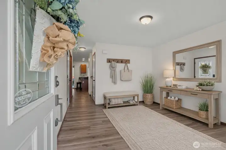 Virtually staged entry way