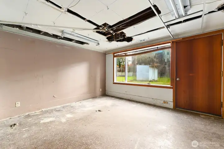 large window and door to backyard