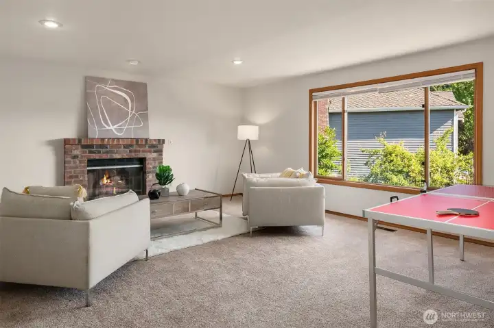 Bonus Room Above the Garage with Gas Fireplace