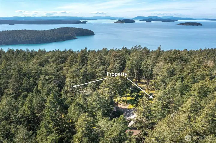 Located on the west side of Orcas Island, this estate sits up on a ridge that overlooks Presidents Channel, Waldron, San Juan and Canadian Islands to the north.