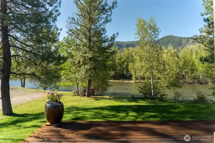 From the deck, looking towards the river.