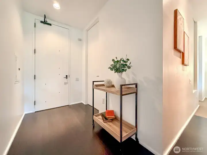 A clean, considered entry sets the tone: this is a home that was designed, not just built.
