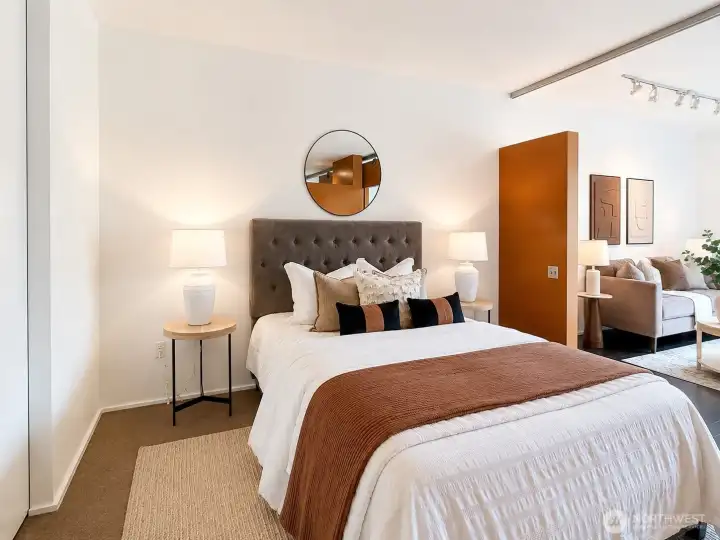 A sleeping space that earns its square footage. Thoughtful, calm, and beautifully lit.