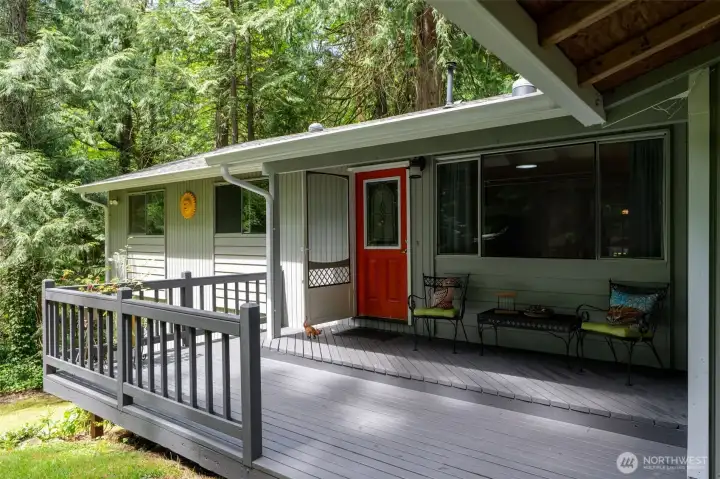 The front porch is just as enjoyable as the back deck! The front porch is just as enjoyable as the back deck!