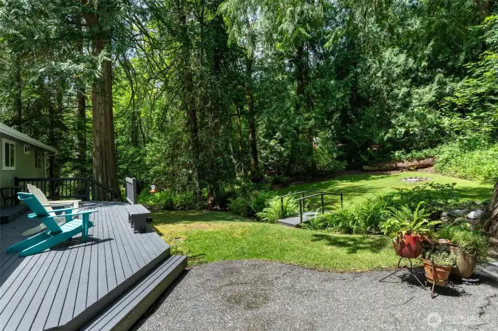 Just over the bridge you have your private fire pit to enjoy anytime you want. Just over the bridge you have your private fire pit to enjoy anytime you want.