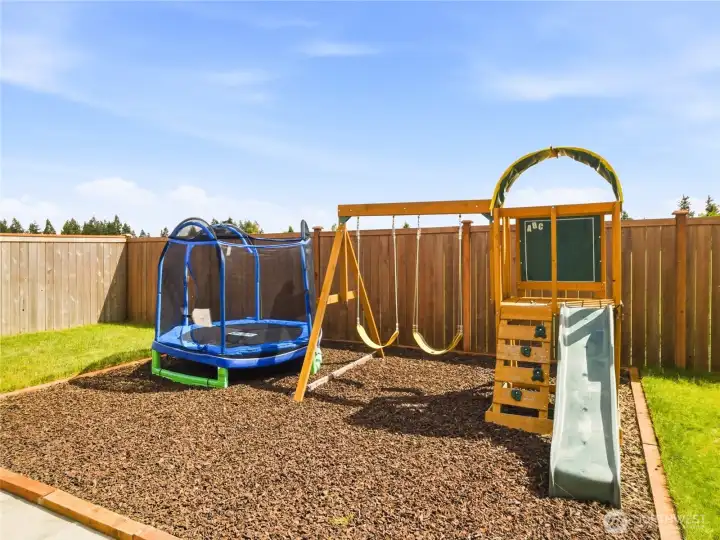 Custom childrens' play area with rubber mulch! Custom childrens' play area with rubber mulch!