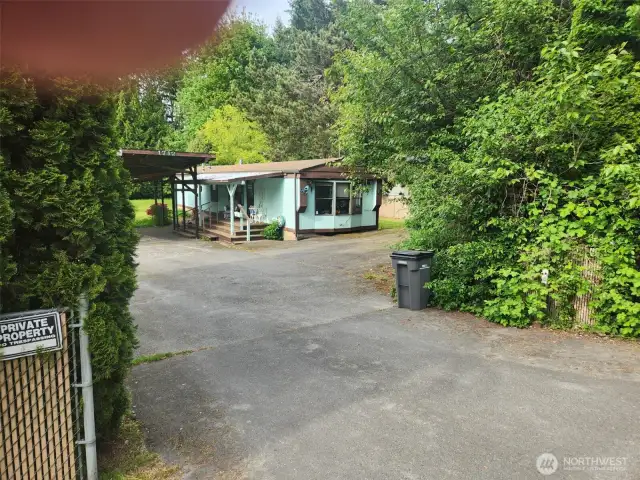 driveway looking into property