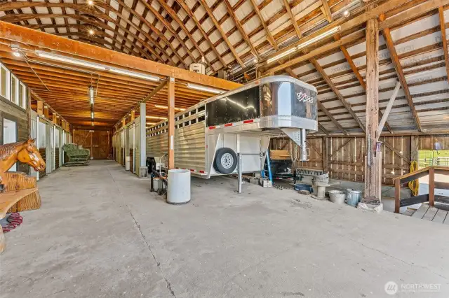 Looking in the Big barn, down the lane with 7 stalls