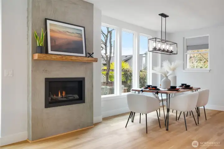Cozy up by the fire.
