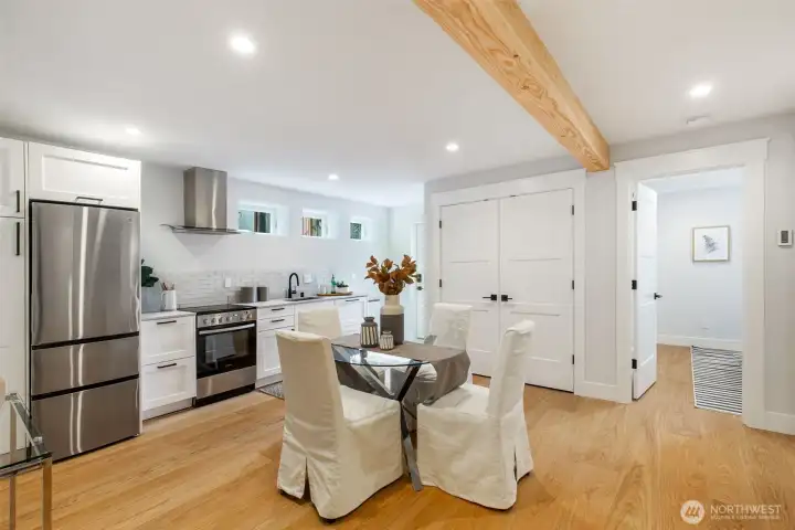 Use for long-term guests, income, or as part of the main home; seemless integration or separation.
