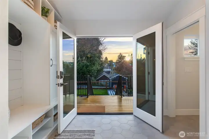 Time to venture out! Great lines of sight and sound from the kitchen to the fenced rear yard.