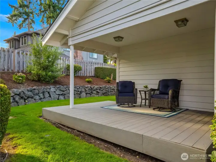 A privacy fence can easily be put up to make the back yard secluded.