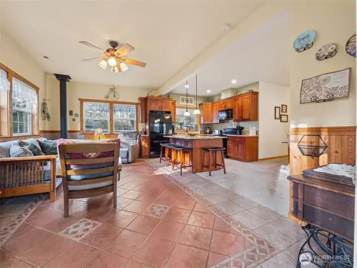 Open living space & 10’ ceilings.