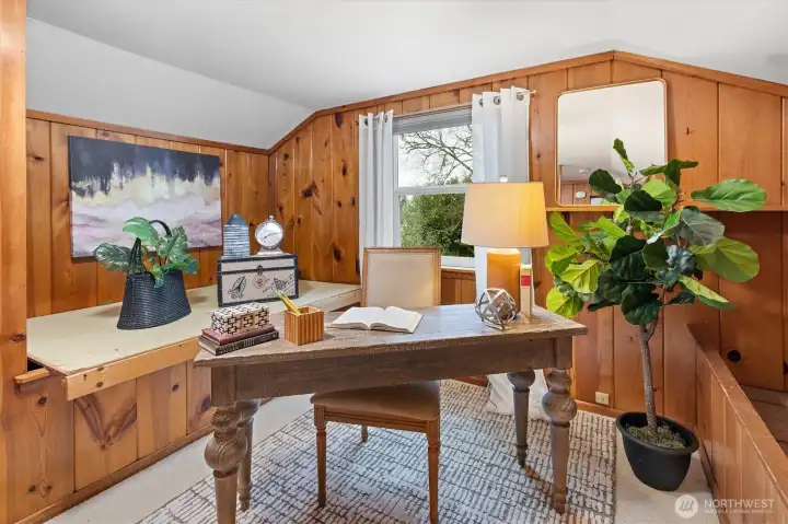 The second room of the upstairs suite was originally outfitted with two single beds.