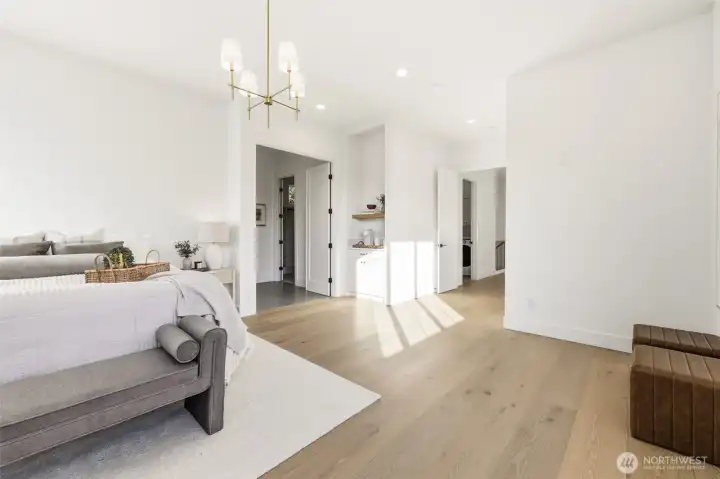 Private counter space within the primary suite, ideal for morning rituals.