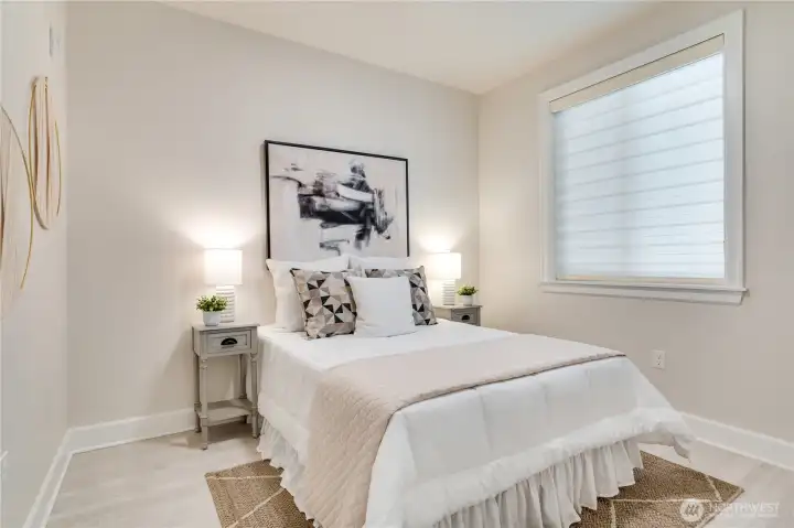 Well-sized second bedroom with great natural light and versatility.