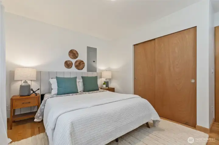 Large double closet in primary bedroom