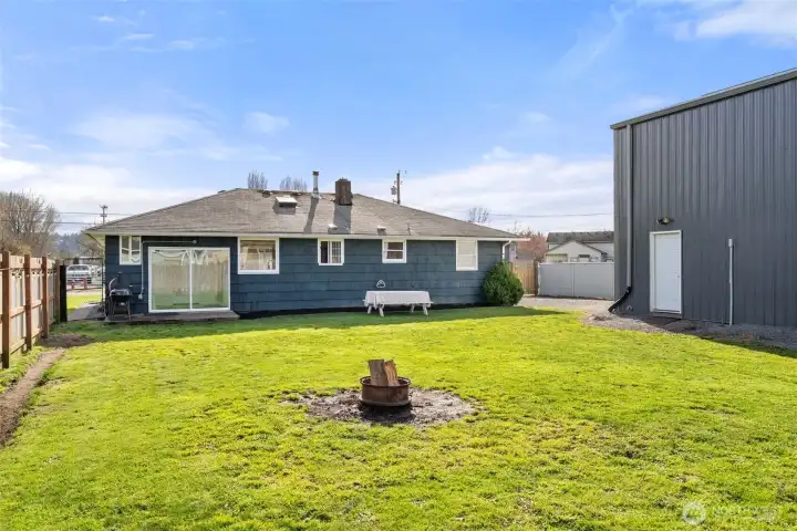 Fully fenced backyard