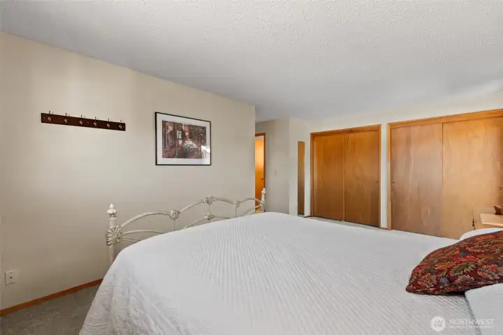 primary has a wall of closets