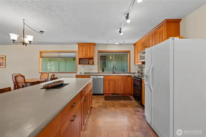 So much work space with solid surface counters.